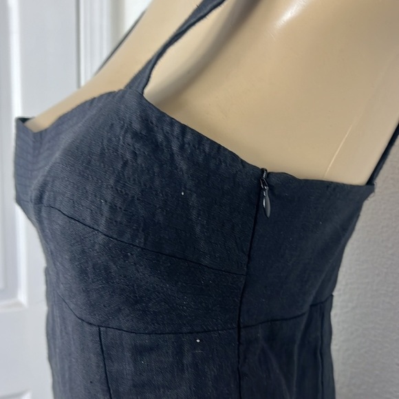 JETS AUSTRALIA black linen midi dress size 6 - Picture 9 of 9